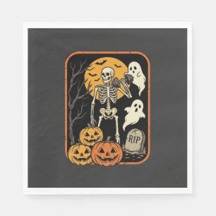 Fitness Halloween Skelett Geist Kürbis Workout D Serviette