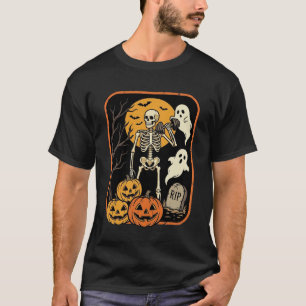 Fitness Halloween Skelett Geist Kürbis Workout D T-Shirt