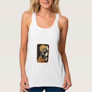 Fitness Halloween Skelett Geist Kürbis Workout D Tank Top