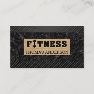 Fitness-Hantel-Logo-Typ Schwarzer Kohlenstoff Visitenkarte