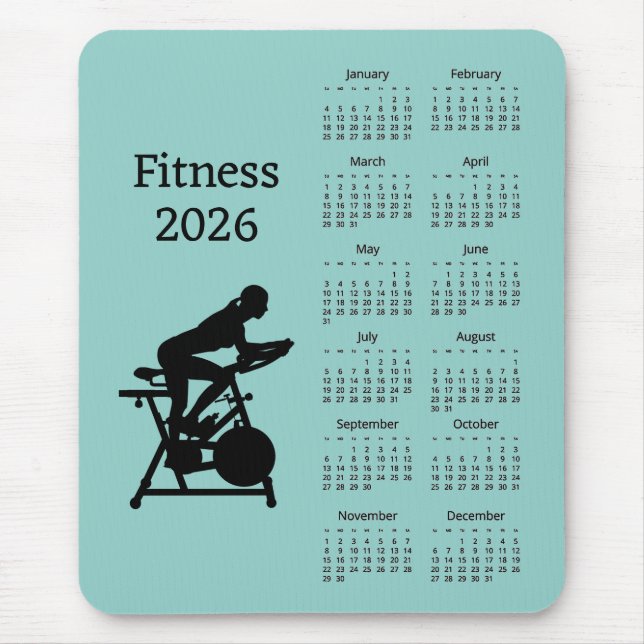 Fitness-Heimtrainer 2026 Kalender-Mauspad Mousepad (Vorne)