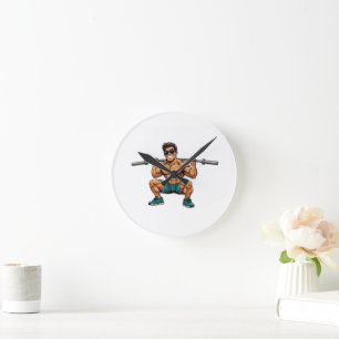 Fitness Humor : GIB ES ZU DER FITNESSRAUM IST ME Runde Wanduhr