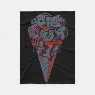 Fitness Ice Creme Cone Dumbell Spaß Fleecedecke