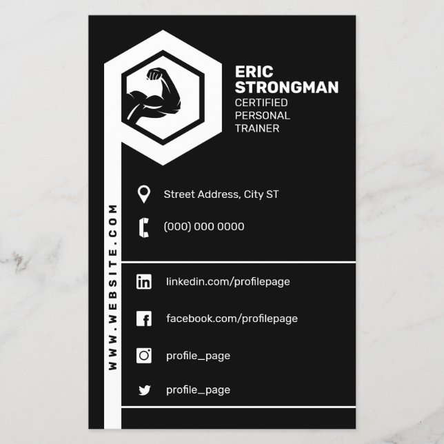 Fitness inspiriert schwarz flyer (Vorne)