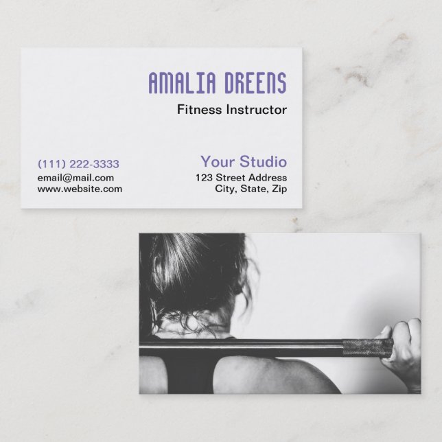 Fitness Instructor, Personal Trainer oder Coach Visitenkarte (Vorne/Hinten)