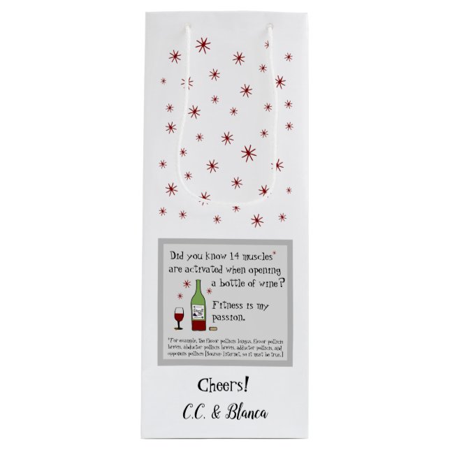 Fitness ist mein leidenschaftliches Weinangebot Geschenktüte Für Weinflaschen (Vorderseite)