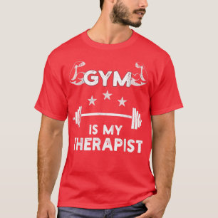 Fitness ist mein Therapeut (Barbell) Funny Workout T-Shirt
