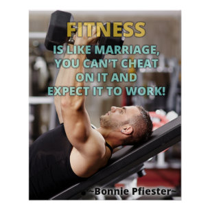 Fitness ist wie Ehe Motivationsposter Poster