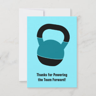 Fitness Kettlebell Portrait Dankeschön Mitteilungskarte