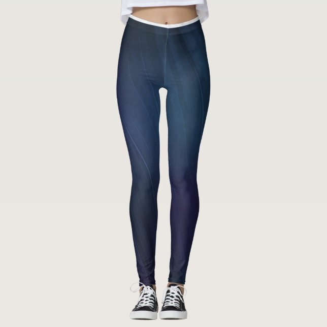 Fitness Kompression Leggings - Blue Night Sky (Vorderseite)