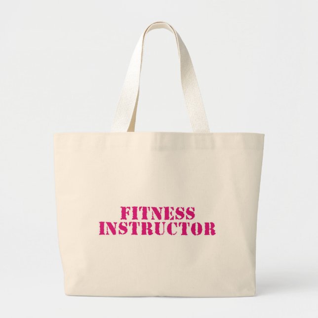 Fitness-Lehrer/Rosa Jumbo Stoffbeutel (Vorne)
