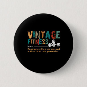 Fitness Lover Vintage Fitness Button