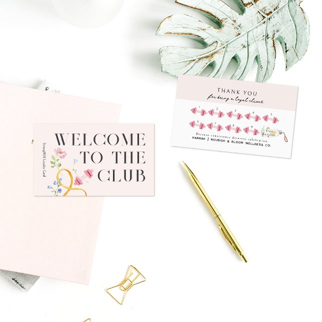 Fitness Loyalty Punch Card mit dummbells Wellness Visitenkarte (Von Creator hochgeladen)