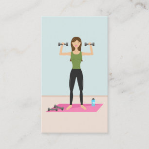 Fitness Mädchen Illustration Personal Trainer Visitenkarte
