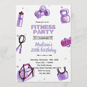 Fitness Mädchen Party-Einladung Einladung