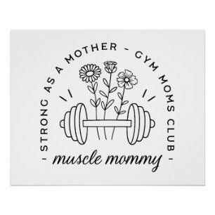 Fitness-Mama-Muskel-Mami-Mutter-Ästhetik lustig Poster