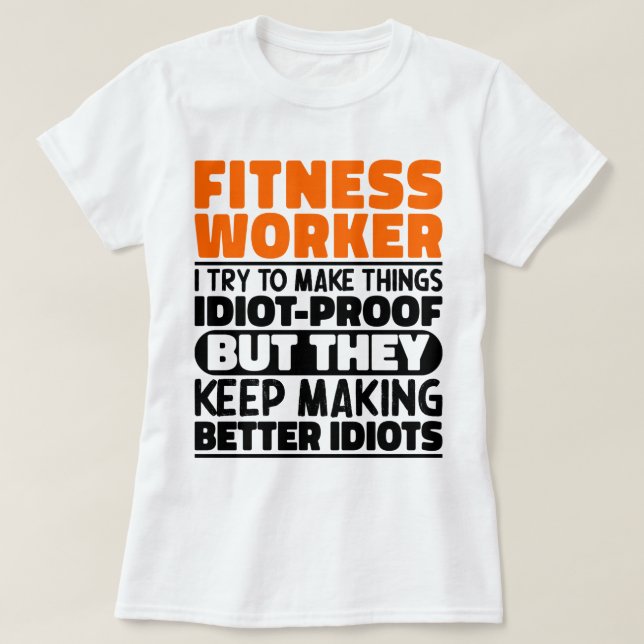 Fitness-Mitarbeiter Ich versuche, Dinge Lustige Sp T-Shirt (Design vorne)