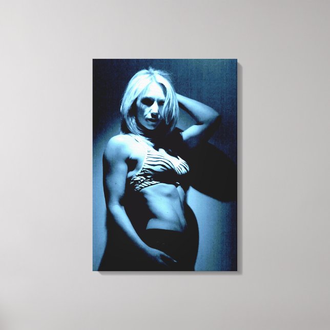 Fitness Modell b&w gepackte Leinwand (Vorderseite)