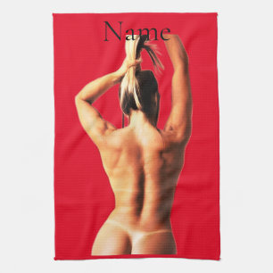 Fitness Modell Tanlines Thunder_Cove Geschirrtuch