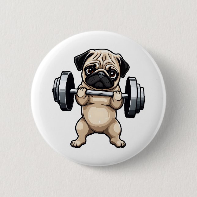 Fitness Mops Button (Vorderseite)