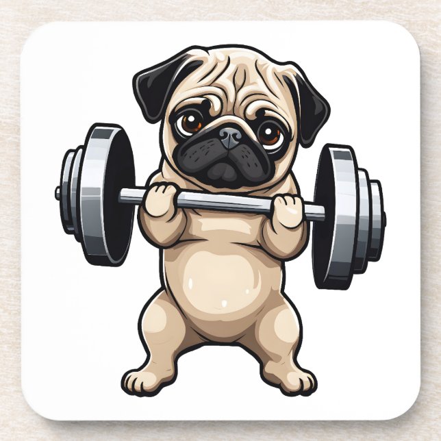 Fitness Mops Getränkeuntersetzer (Vorderseite)