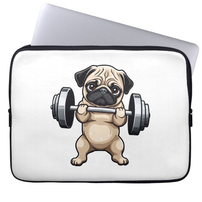 Fitness Mops Laptopschutzhülle (Vorderseite)