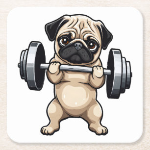 Fitness Mops Rechteckiger Pappuntersetzer