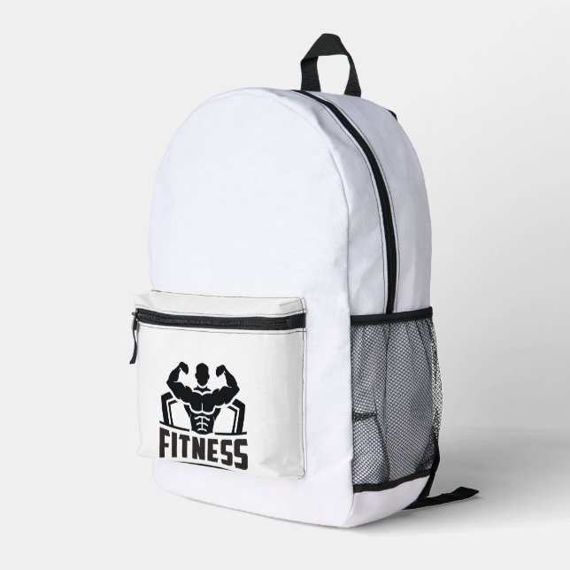 Fitness Motivation Graphic | Strong & Active Life Bedruckter Rucksack (Rückseitige Ecke Rechts)