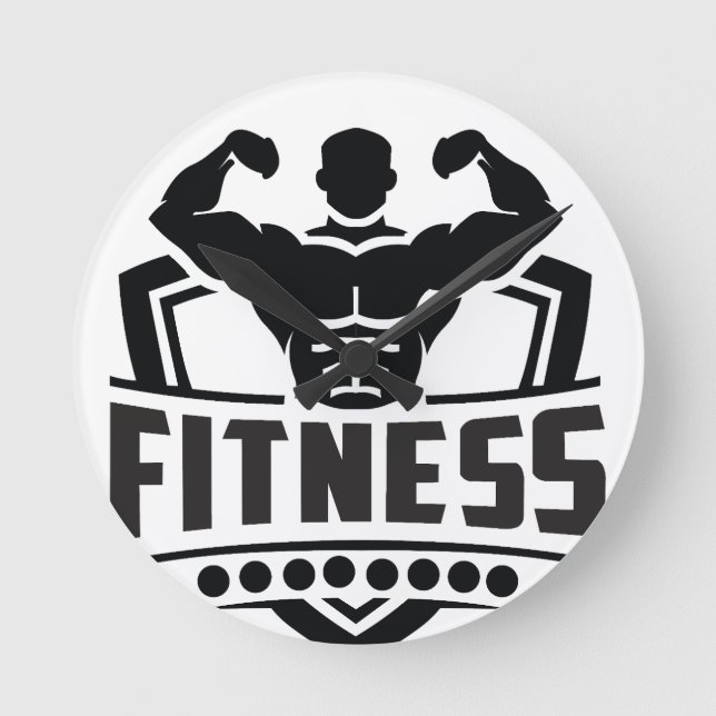 Fitness Motivation Graphic | Strong & Active Life Runde Wanduhr (Vorderseite)