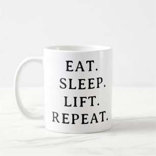 Fitness Motivation - Schlafsack wiederholen Kaffeetasse