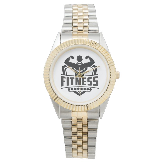 Fitness-Motivations-Grafik | Starkes & Aktives Leb Armbanduhr (Vorderseite)