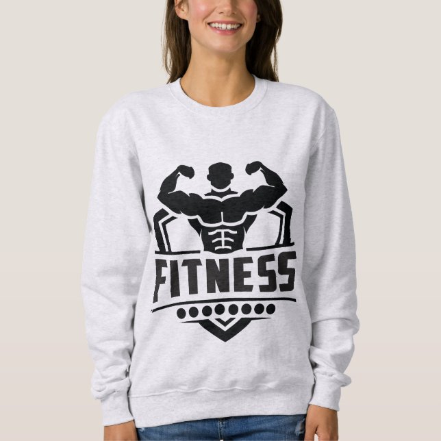 Fitness-Motivations-Grafik | Starkes & aktives Leb Sweatshirt (Vorderseite)