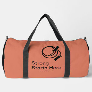 Fitness Motto Startet hier Orange Black Duffle Bag