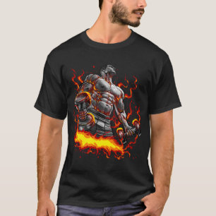 Fitness Muskel Körpergewicht Flammen Tonus mal T-Shirt
