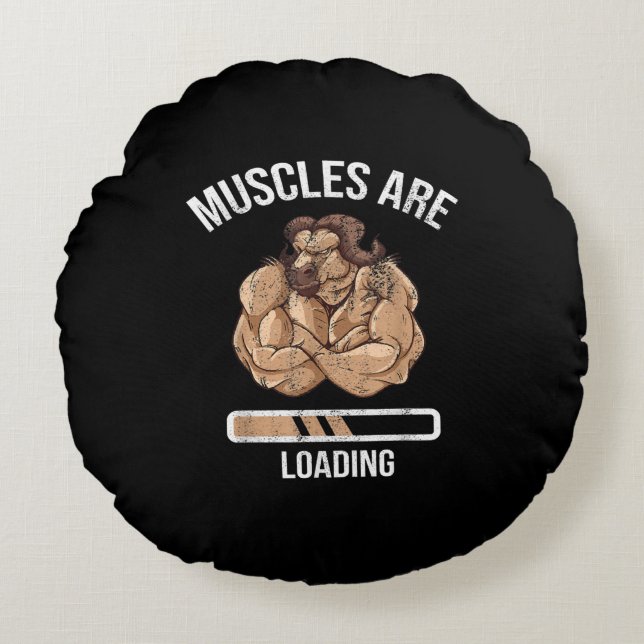 Fitness Muskelbeladung Bullock Ox Sport Gym Rundes Kissen (Vorderseite)