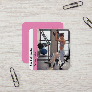 Fitness Personal Trainer Aktives Sport Quadratische Visitenkarte