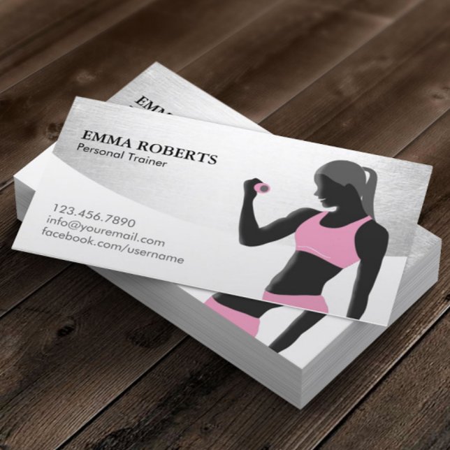 Fitness Personal Trainer Beauty Girl Modernes Visitenkarte (Von Creator hochgeladen)