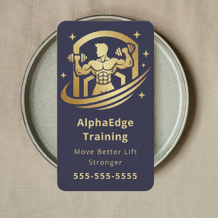 Fitness-Personal-Trainer Bodybuilding-Coach Navy Visitenkarte