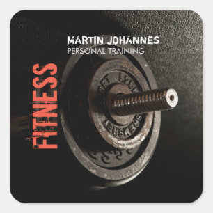 Fitness Personal Trainer Bodybuilding Modern Sharp Quadratischer Aufkleber