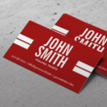 Fitness Personal Trainer Bold Sport Stripes Red Visitenkarte<br><div class="desc">Kühne Sport Stripes Red Personal Trainer Business Card.</div>