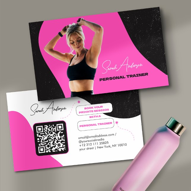 Fitness Personal Trainer Business Card Visitenkarte (Von Creator hochgeladen)
