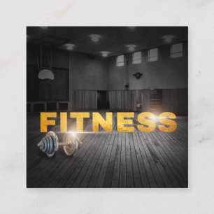 Fitness Personal Trainer Gold Typografy Square Bu Quadratische Visitenkarte