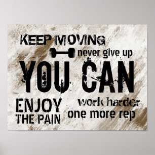 Fitness Personal Trainer Grunge Gym Motivation Poster