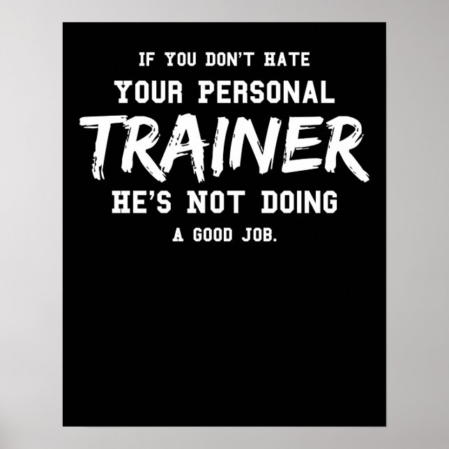 Fitness Personal Trainer Gym Motivation Poster (Vorne)
