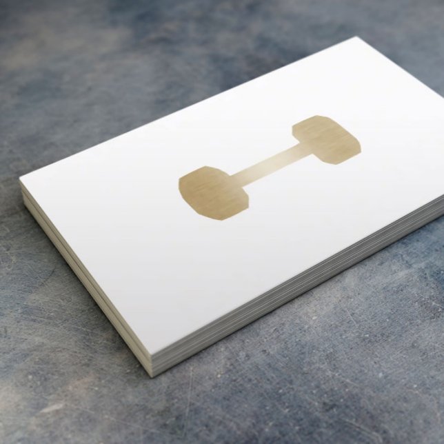 Fitness Personal Trainer Minimal Gold Dumbell Visitenkarte (Von Creator hochgeladen)