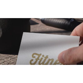 Fitness Personal Trainer Minimal White Gold Emboss Visitenkarte