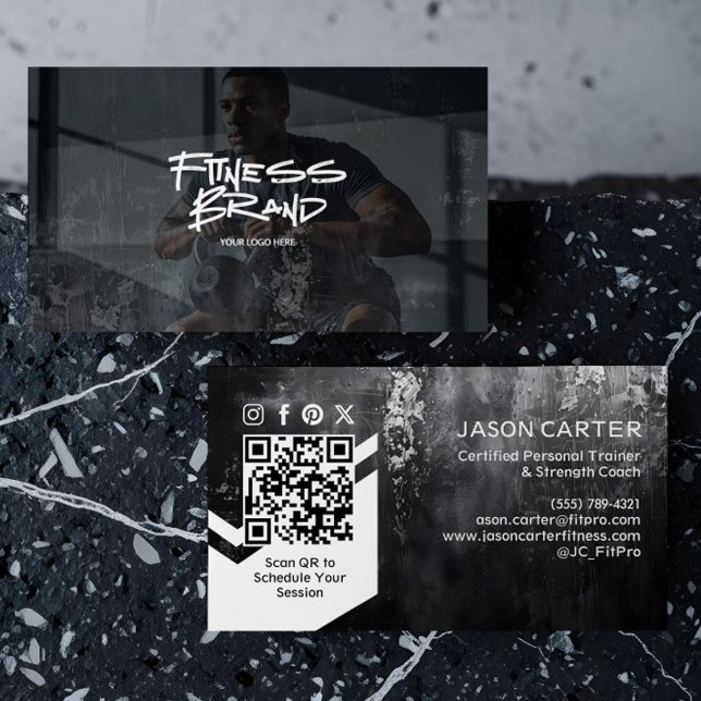 Fitness Personal Trainer Modern Trendy Sporty Visitenkarte (Fitness Personal Trainer Modern Trendy Sporty Business Card)