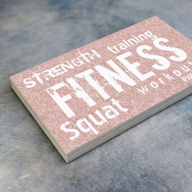 Fitness Personal Trainer Rose Gold Glitzer Visitenkarte (Von Creator hochgeladen)