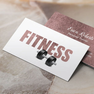 Fitness Personal Trainer Rose Gold Typografie Visitenkarte