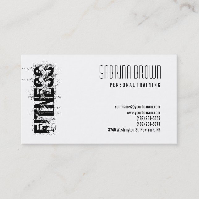 Fitness Personal Trainer White Business Card Visitenkarte (Vorderseite)